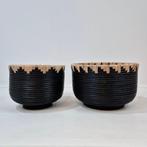 Hübsch - Panier (2) - Paniers Blackie - Noir/Naturel - Rotin