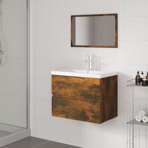 vidaXL Badkamermeubelset bewerkt hout gerookt eikenkleurig, Huis en Inrichting, Badkamer | Badkamermeubels, Nieuw, Verzenden