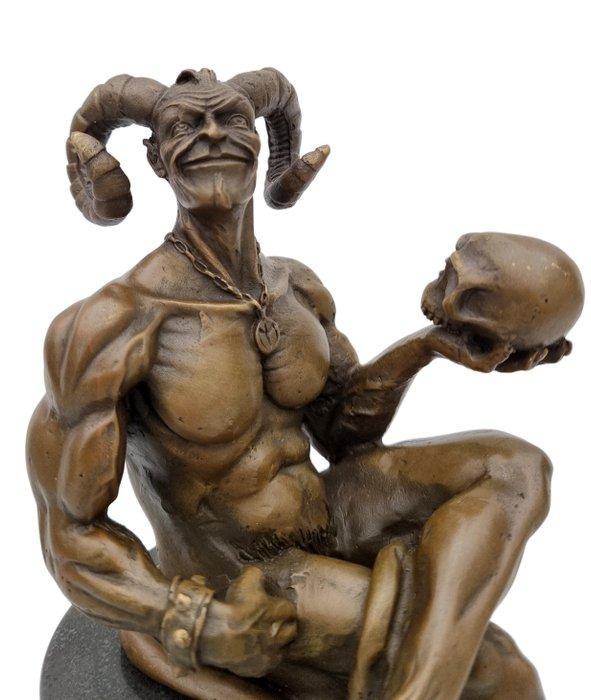 Beeldje - Demon - Brons, Marmer, Antiek en Kunst, Curiosa en Brocante