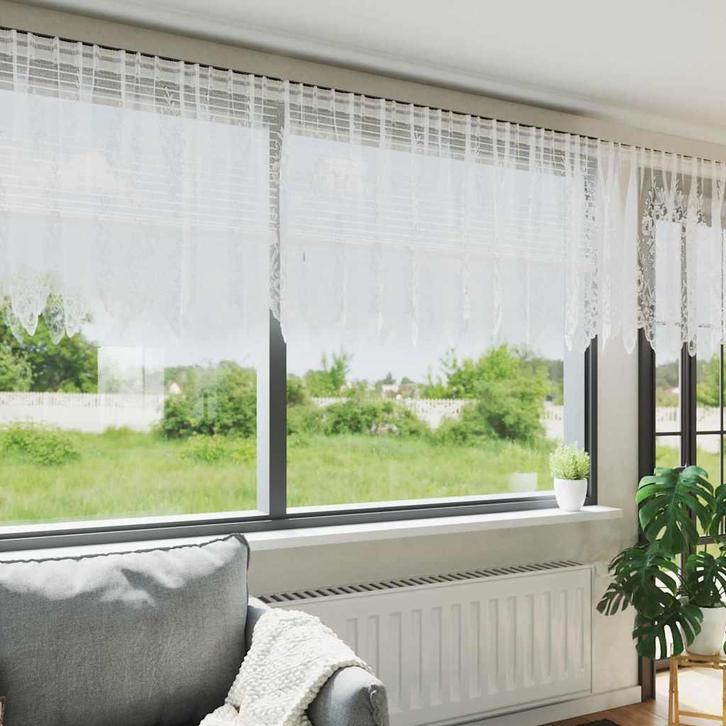 vidaXL Gordijnen met gordijnen Wit 500x100cm Polyester, Huis en Inrichting, Stoffering | Gordijnen en Lamellen, Nieuw, Verzenden