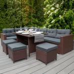 Polyrattan Hoekmeubelset – Bruin, Tuin en Terras, Verzenden, Nieuw