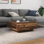 vidaXL Salontafel met LED-verlichting Oud Hout 80x80x31 cm, Verzenden, Nieuw