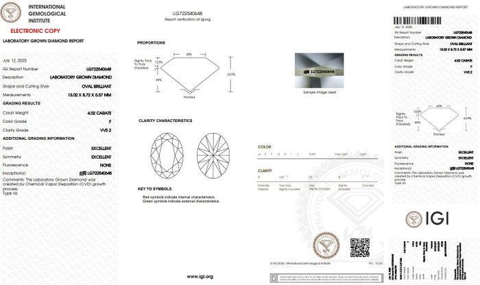 Zonder Minimumprijs - Ring Platina - 4.35ct. tw. Diamant, Handtassen en Accessoires, Ringen