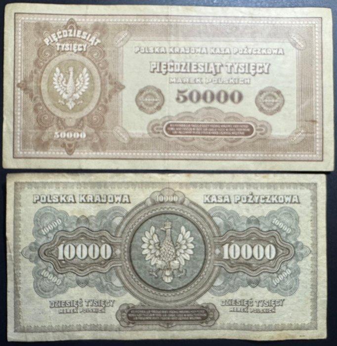 Polen. - 10.000 and 50.000 Marek 1922 - Pick 32 and 33, Postzegels en Munten, Bankbiljetten | Europa | Niet-Eurobiljetten