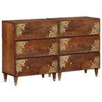 vidaXL 2 Dressoirs Honingbruin 60x33,5x75 cm Massief Ruw, Huis en Inrichting, Verzenden, Nieuw