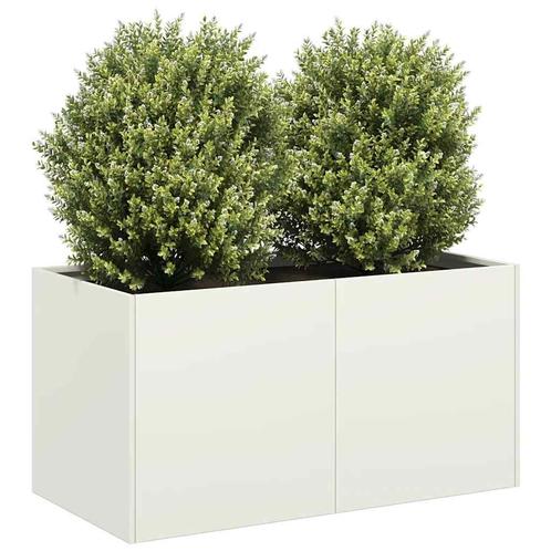 vidaXL Plantenbak 80x40x40 cm koudgewalst staal wit, Tuin en Terras, Bloempotten, Nieuw, Verzenden