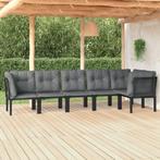 vidaXL 6-delige Loungeset poly rattan zwart en grijs, Verzenden, Nieuw, Loungeset