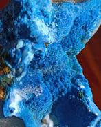 Cyanotrichiet azuurblauw, Zeldzaam mineraal - Hoogte: 85 mm, Verzamelen, Mineralen en Fossielen