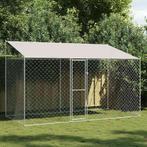 vidaXL Hondenbench Zilver 400 x 200 x 256 cm Gegevens staal, Dieren en Toebehoren, Verzenden, Nieuw
