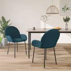 vidaXL Eetkamerstoelen 2 st fluweel blauw, Huis en Inrichting, Stoelen, Verzenden, Nieuw