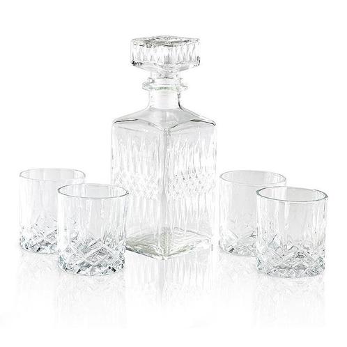 Luxe whiskey glazen set met karaf - 4 glazen - karaf 900 ml, Collections, Verres & Petits Verres, Envoi