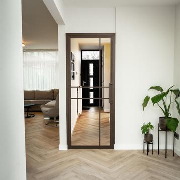 Stalen Binnendeur Brons 6 Vlaks Helder glas Luxe design beschikbaar voor biedingen