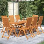vidaXL 9-delige Tuinset massief acaciahout, Tuin en Terras, Tuinsets en Loungesets, Verzenden, Nieuw, Tuinset