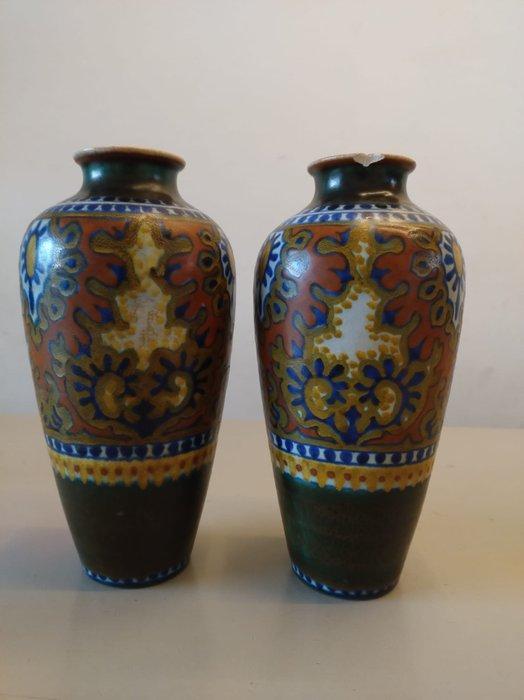 Plateelbakkerij Zuid-Holland - Balustervaas (2) - Aardewerk, Antiek en Kunst, Antiek | Glaswerk en Kristal