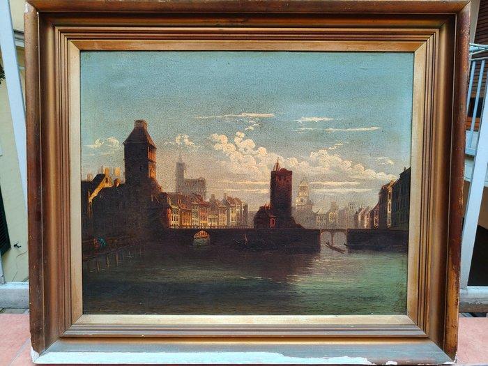 Johann Wilhelm Jankowski (1825-1870) - Veduta città Europa, Antiek en Kunst, Kunst | Schilderijen | Klassiek