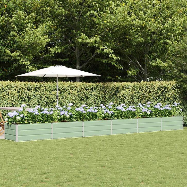 vidaXL Plantenbak Groen 600 x 80 x 45 cm Staal, Tuin en Terras, Bloempotten, Nieuw, Verzenden