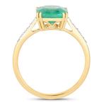 Ring - 14 karaat Geel goud - 2.41ct. tw. Smaragd - Diamant -, Handtassen en Accessoires, Nieuw