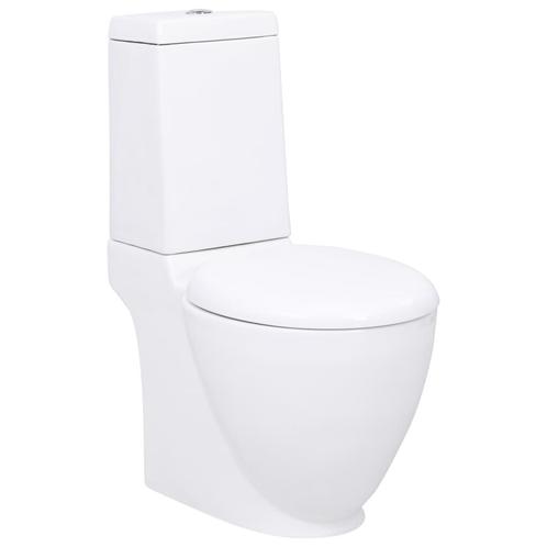 vidaXL Toilet met afvoer achter keramiek wit, Doe-het-zelf en Bouw, Sanitair, Nieuw, Verzenden
