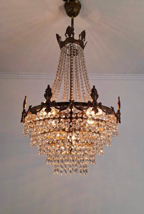 Kroonluchter - Messing, Kristal, Antiquités & Art, Curiosités & Brocante