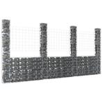 vidaXL Panier de gabion en forme de U avec 4 poteaux Fer, Tuin en Terras, Verzenden