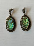 Zonder Minimumprijs - Oorstekers Zilver - Abalone schelp