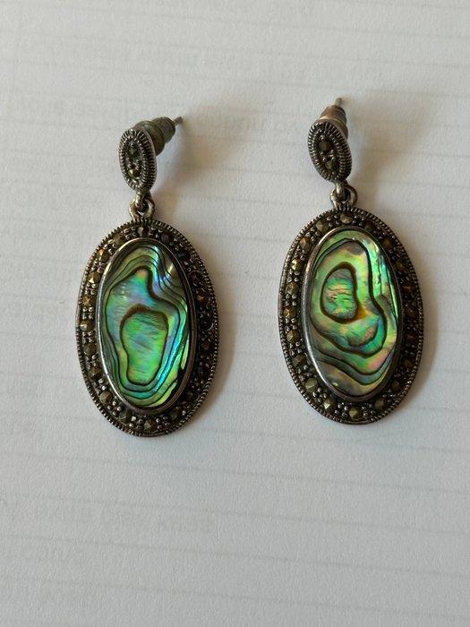 Zonder Minimumprijs - Oorstekers Zilver - Abalone schelp, Handtassen en Accessoires, Antieke sieraden
