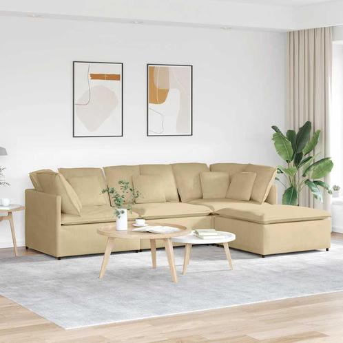 vidaXL Modulaire bank met voetenbank en kussens corduroy, Huis en Inrichting, Zetels | Zetels, Nieuw, Verzenden