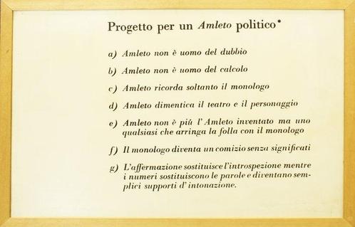 Vincenzo Agnetti (1926-1981) - Progetto per un Amleto, Antiek en Kunst, Kunst | Schilderijen | Modern