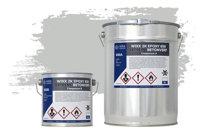 Wixx 2K Epoxy 650 Extreme Betoncoating RAL 7035 | Lichtgrijs, Doe-het-zelf en Bouw, Verf, Beits en Lak, Nieuw, Verzenden