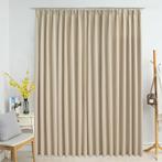 vidaXL Gordijn verduisterend met haken 290x245 cm beige, Huis en Inrichting, Verzenden, Nieuw