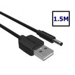 3.5mm DC naar USB 2.0 laadkabel Zwart 1.5 Meter, Hobby en Vrije tijd, Nieuw, Verzenden