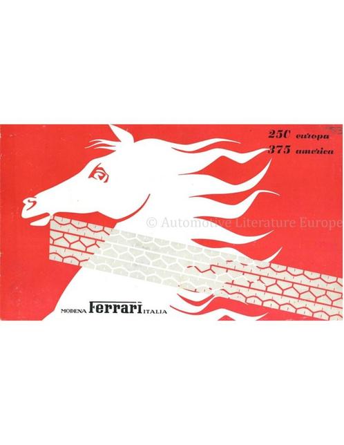 1955 FERRARI 250 EUROPA | 375 AMERICA BROCHURE FRANS, Boeken, Auto's | Folders en Tijdschriften