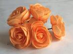 Camelia Ranonkel Oranje Neon Foambloem doos 30 stuks, Nieuw