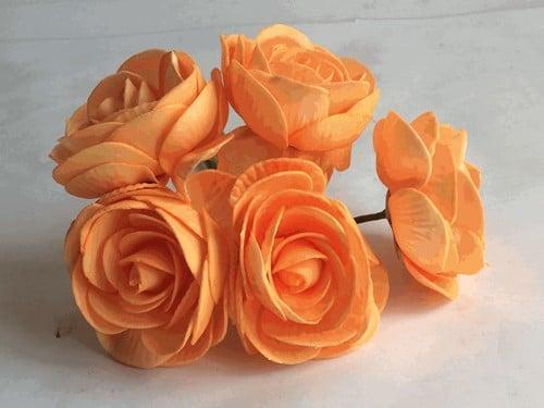 Camelia Ranonkel Oranje Neon Foambloem doos 30 stuks, Huis en Inrichting, Woonaccessoires | Kunstplanten en Kunstbloemen, Nieuw