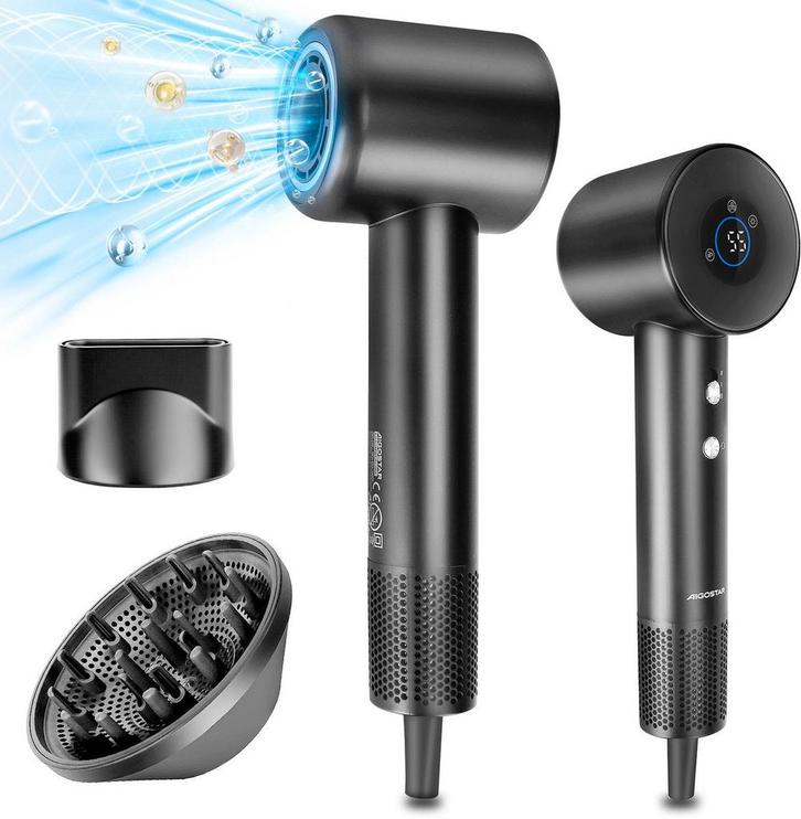 Fohn - Haardroger - Föhn met diffuser - 1600W - Zwart - Aigo, Huis en Inrichting, Woonaccessoires | Overige, Verzenden