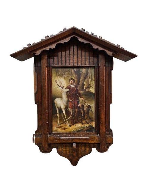 European School (XIX-XX) - Saint Hubert and the vision of, Antiek en Kunst, Kunst | Schilderijen | Klassiek