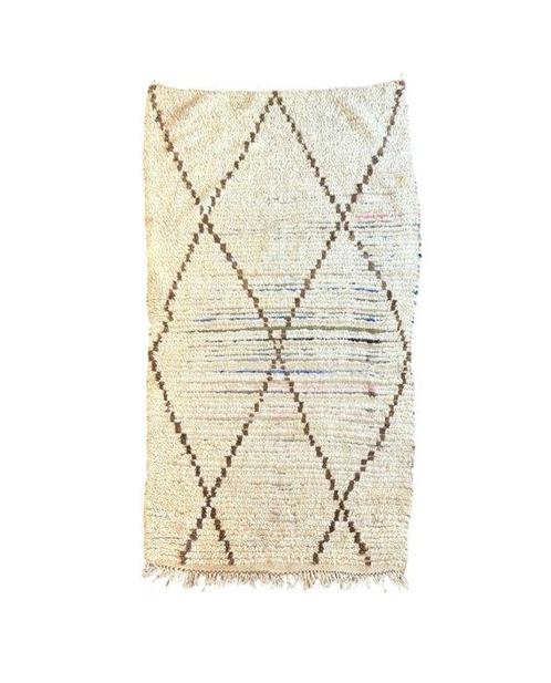 Tapis marocain vintage en laine Beni Ourain - Tapis - 195 cm, Maison & Meubles, Ameublement | Tapis & Moquettes