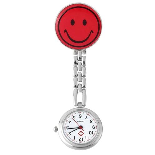 Fako® - Verpleegstershorloge - Smiley - Rood, Handtassen en Accessoires, Horloges | Dames, Verzenden