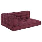 vidaXL Pallet Sofa Kussen 3 pcs Bordeaux Stof, Huis en Inrichting, Verzenden, Nieuw