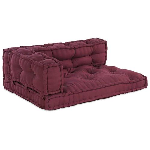 vidaXL Pallet Sofa Kussen 3 pcs Bordeaux Stof, Huis en Inrichting, Woonaccessoires | Kussens, Nieuw, Verzenden