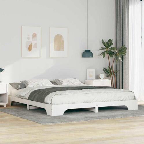 vidaXL Bedframe met opslag Wit Massief grenenhout, Huis en Inrichting, Slaapkamer | Bedden, Nieuw, Verzenden