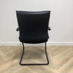 Tweedehands Sitland vergaderstoel / sledestoel, zwart leder, Gebruikt, Zwart, Eén