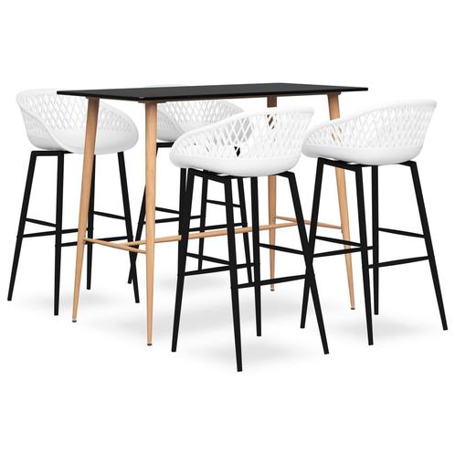 vidaXL 5-delige Barset zwart en wit, Huis en Inrichting, Complete eetkamers, Nieuw, Verzenden