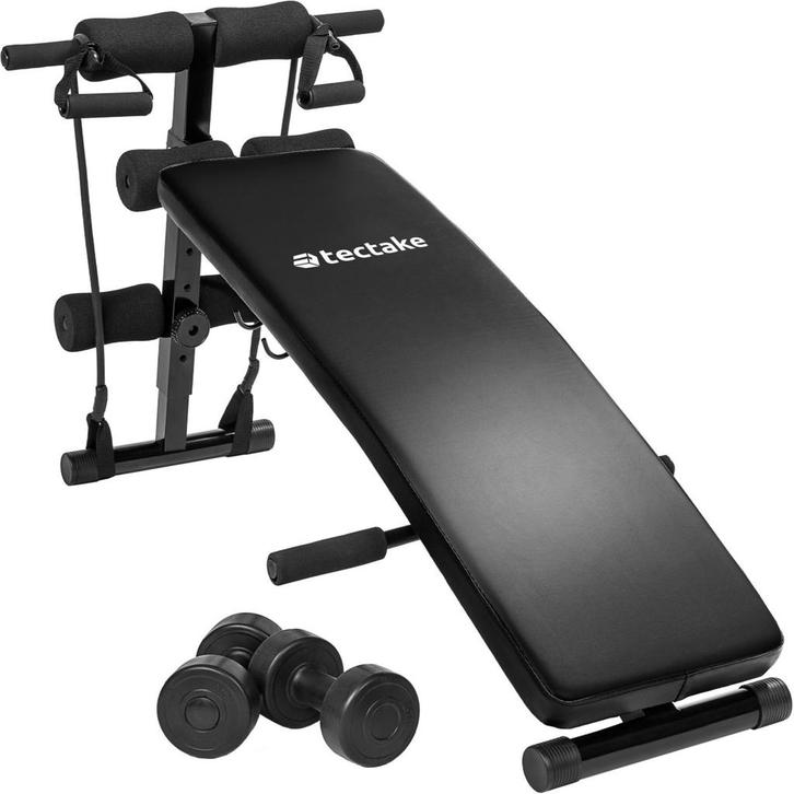 tectake Situp-bank Cuttler 129x55x70cm - zwart, Sport en Fitness, Fitnessmaterialen, Verzenden