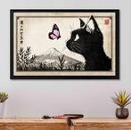 Kodo88 Giclée - Jiji and the Pink Butterfly at Mt. Fuji, Nieuw