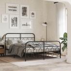 vidaXL Bedframe met hoofd- en voeteneinde metaal zwart, Huis en Inrichting, Slaapkamer | Bedden, Verzenden, Nieuw