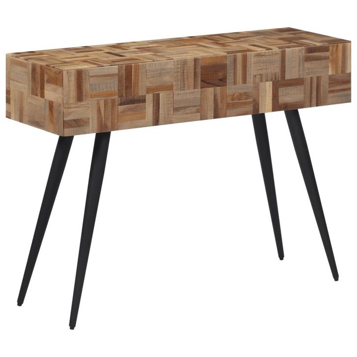 vidaXL Wandtafel 110x34x80 cm massief gerecycled teakhout, Huis en Inrichting, Tafels | Bijzettafels, Nieuw, Verzenden