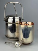 Ijsemmer - verzilverd metaal (silverplated) - met pincet