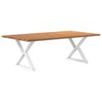 vidaXL Eettafel met boomrand 220x120x74 cm massief hout, Verzenden, Nieuw