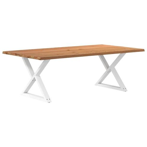 vidaXL Eettafel met boomrand 220x120x74 cm massief hout, Huis en Inrichting, Tafels | Eettafels, Nieuw, Verzenden